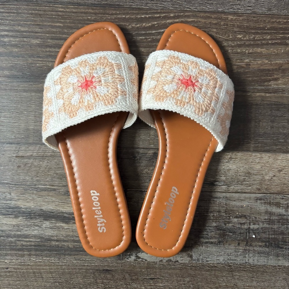 Women's Embroidered Slide Sandals, Size‎ 7
